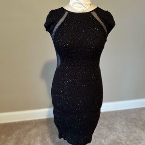 Windsor Black Bodycon Mini Dress with Mock Neck
